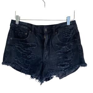 American Eagle Black Festival Cutoff Shorts Size 6